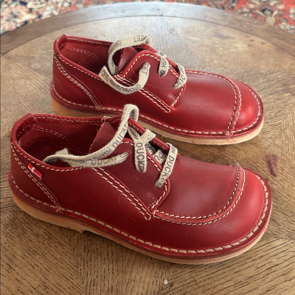 DUCKFEET Fyn Lace Up Shoes Red Leather Granate 39 8.5 9 - Picture 7 of 9